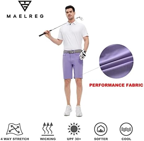 Muške golf kratke hlače casual 10 '' inseam rastezanje struka lagana prugasta ravna prednja suha hibridna fleksibilna kratkih