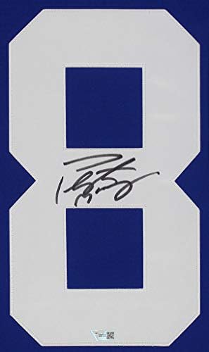 Peyton Manning Autographid Blue Jersey - lijepo matiran i uokviren - ručno potpisao Manning i Certified Autentic by Fanatics