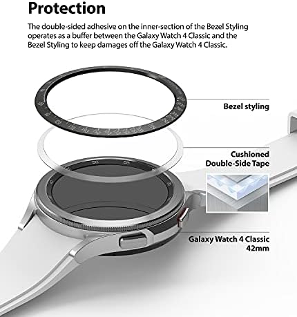 RINGKE BEZEL STYLING Kompatibilan sa Samsung Galaxy Watch 4 Classic 42 mm ljepljivi okvir za prsten protiv ogrebotine [nehrđajući