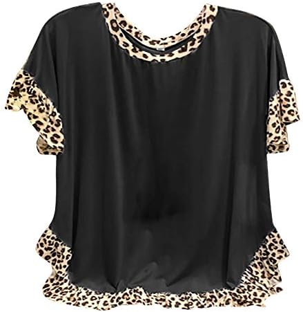 UIKMNH Žene duge dužine kratke rukave gornje majice geparda ljetni ženski rukav rukav dužine bluze bluze košulje