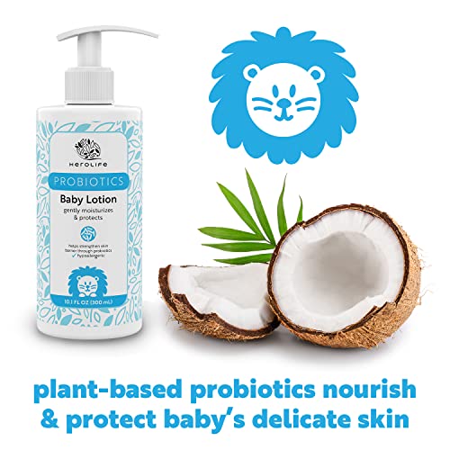 Herolife Probiotici za bebe losion, umirujuća biljna hidratacija s shea maslacem za nježnu i osjetljivu kožu za bebe, pH