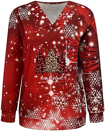 Božićne Dukserice za žene 2022., majice s kapuljačom u obliku slova u s printom snjegovića, ležerni labavi puloveri s dugim