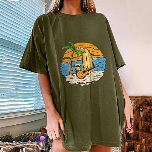 Majica na plaži Brunch za žene jeseni ljetni kratki rukav 2023 Odjeća za odjeću Pamuk grafički vrh O0 O0