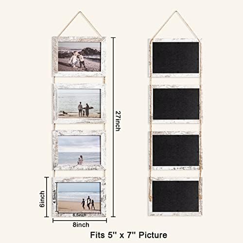 EletecPro 5x7 Okviri za viseće slike, zidni okviri za slike s kaljenim staklom, sklopivi okvir za slike prikazuje 4 fotografije