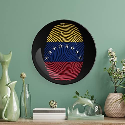 Venezuela zastave otisak prsta viseći keramički ukrasni tanjur s zaslonskim postoljem Prilagođeni godišnjica vjenčanih poklona