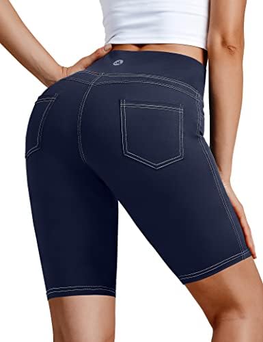 Vooveya 5 /8 Visoki struk joga biciklističke kratke hlače s džepovima za žene - Podizanje stražnjice Spandex Spandex plijen