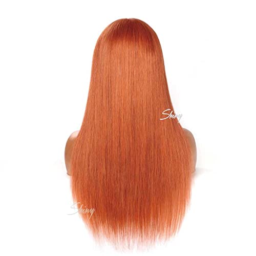Moje sjajne Perike crvena perika od ljudske kose na čipki narančasta perika od ljudske kose ravne perike od ljudske kose