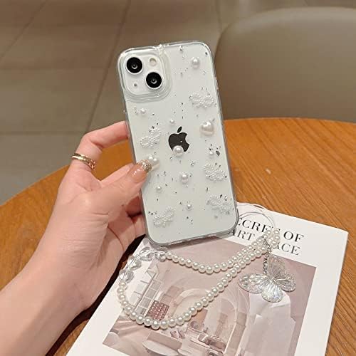 Zsytzl kompatibilan s iPhoneom 11 CASE CLEAL SUTHE 3D SRGEN biser Blitter leptir s dizajnom bisera za žene kawaii glitter