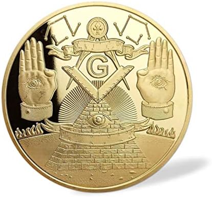 Masonski izazov novčić zlato pozlaćeni slobodni zidar komemorativni novčići kolekcionarski predmeti