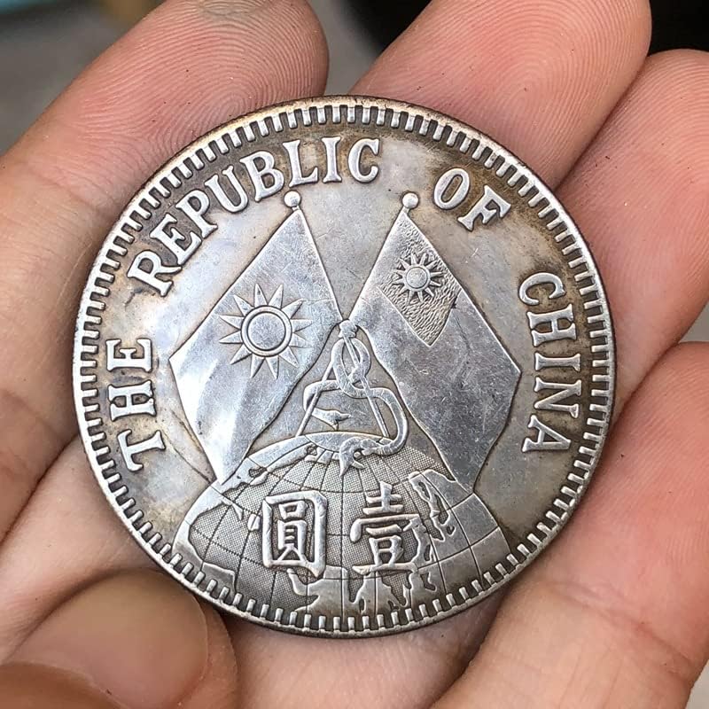 Drevni novčići antikni srebrni dolar sunce Yat-sen osamnaest godina Republike Kine Double Flag One okrugla kolekcija rukotvorina