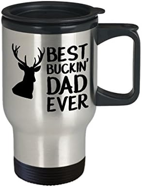 Smiješan lovački poklon za tatu - šalica za lovce - Najbolji tata Buckin ikad - 14 oz nehrđajućeg čelika