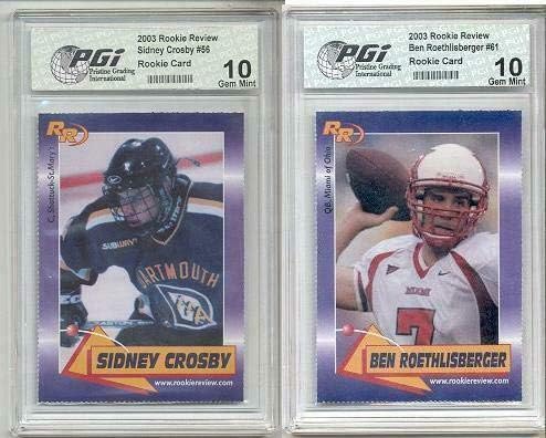 Sidney Crosby i Ben Roethlisberger 2003 Rookie Review Card Lot PGI 10 - Nogometni ploča s rookiejem