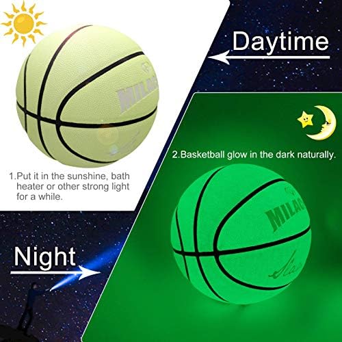 Milahički košarkaški sjaj u mračnoj, užarenoj kožici košarke, zelenim svjetlosnim košarkaškim poklonom za dječake, djevojčice,