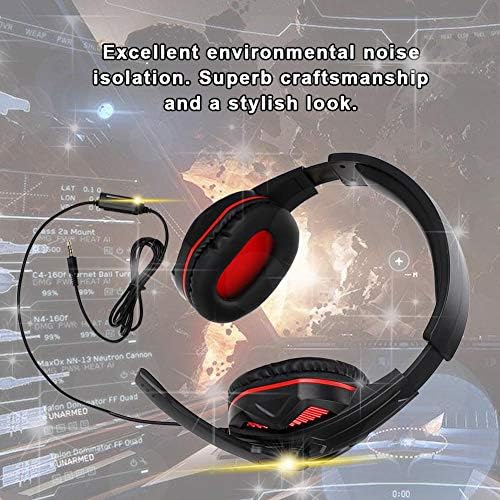 Slušalice za igre na sreću, 3,5 mm žičane slušalice u uhu s mikrofonom, Slušalice za poništavanje buke za PC, prijenosno