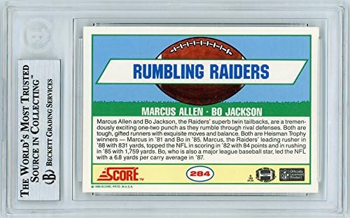 Marcus Allen Bo Jackson 1989. Ocjena nogometnih velikih kombinacija Combos Card 284 - BAS