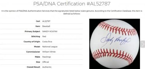 Sandy Koufax Autographed NL bejzbol, PSA CoA - Autografirani bejzbols