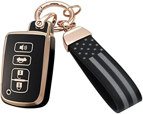 Wsauto za Toyota ključ fob poklopca s američkom zastavom kožnim metalnim privjesom kompatibilan s avalon camry corolla corolla