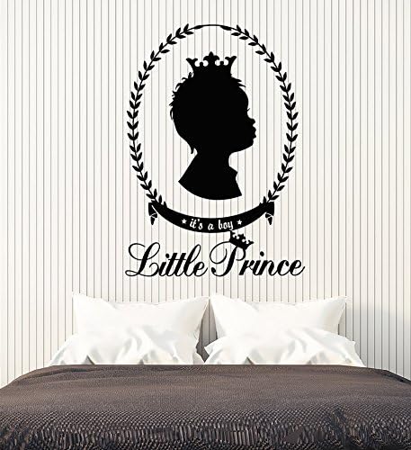 Vinil zidna naljepnica Dječja soba Mali princ za dječačke naljepnice krune veliki dekor crni
