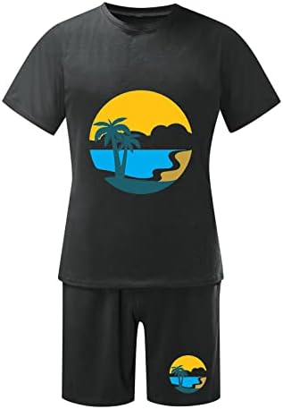 BMISEGM muški odijeli muškarci Summer Outfit Beach Short Shoave Tiskana košulja Kratko odijelo Košulje hlače s džepovima