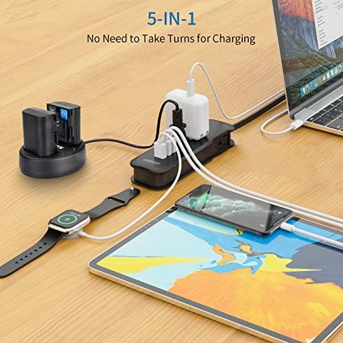 【7 U 1 Traci Travel Strip s USB C priključcima】: 4 izmjenična mjesta, 2 USB-A priključka i 1 USB-C priključak može napajati