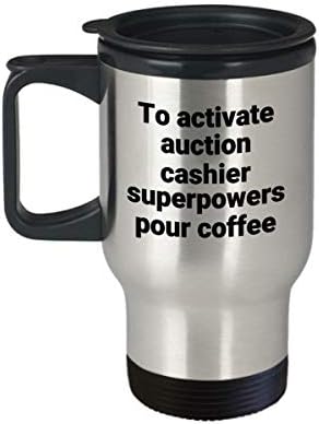 Aukcijski blagajnik putnička šalica - smiješna sarkastična supersila termički izolirana kava za kavu od nehrđajućeg čelika
