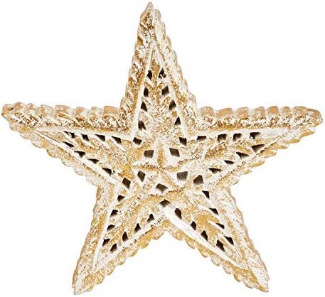 Kreativni kooperativni ručno rađeni ukras u obliku zvijezde u drvu, bijeli