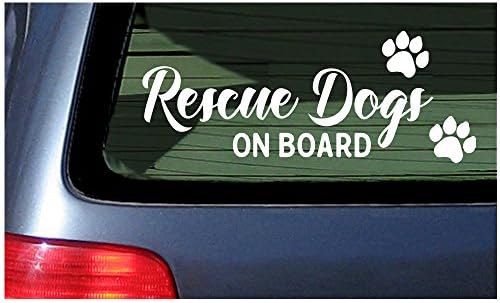 Psi za spašavanje na brodu bijeli automobil prozor vinil matrice izrezani naljepnica naljepnica ljubitelj psa