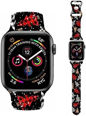 Tou-Beguin satni bend, slatki božićni uzorak remen za narukvice kompatibilne s Apple Watch 38 40 41 mm, božićni pokloni Soft