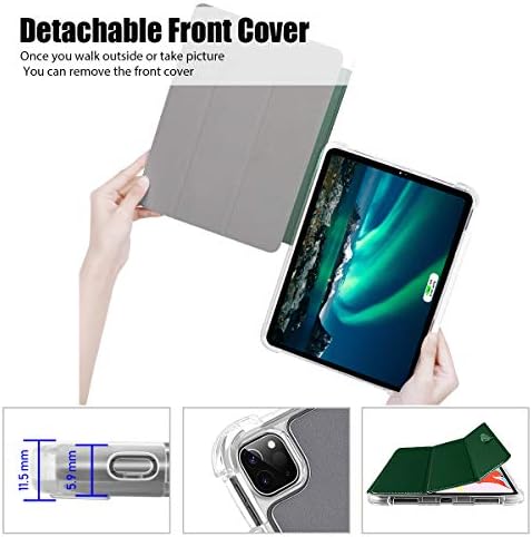 Valkit iPad Pro 11 Case 2020 i 2018, [Podrška Apple Pencil 2 punjenje] Prozirni zamrznuli Smart Folio Stand Cover s automatskim