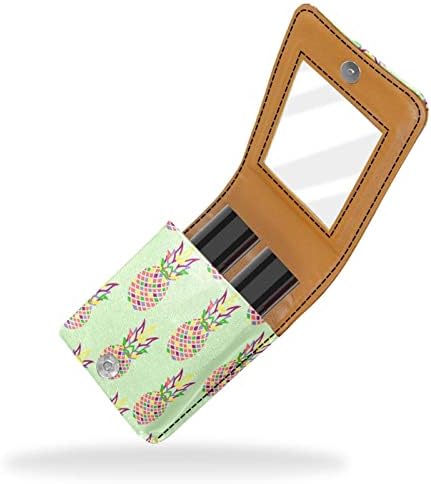 Mini torbica za šminku s ogledalom, torbica s kvačilom, futrola za ruž od umjetne kože, crtani lijepi tropski voćni ananas