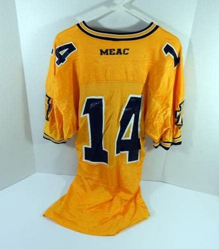 Sjeverna Karolina A&T Aggies 14 Igra je koristila žuti Jersey XL DP45383 - Nepodpisana NFL igra korištena dresova