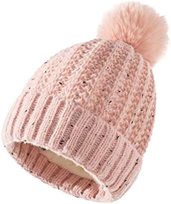 Zimske Beanie pleteni šeširi za žene debela topla zimska šešir sa lažnim krznom pom toplom pletenom kapom za hladno vrijeme