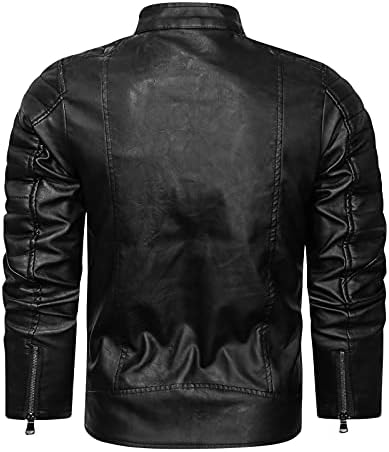 Ruiy muški kaput od lažnih kožnih bombaških jakni za patentni zatvarač jeseni zima stara školska motociklista kožna jakna