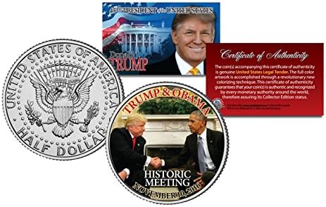 Povijesni sastanak Donald Trump i Barack Obama u Whitehouse JFK pola dolara datiran