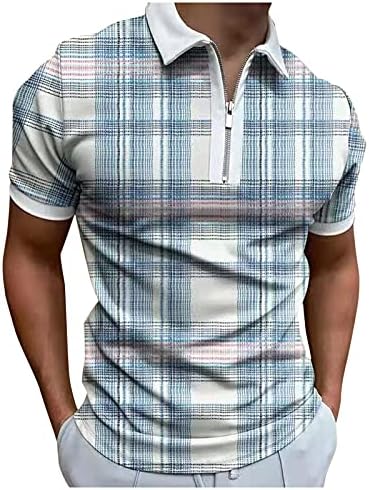XXVR muška solidna mrežaste majice s kratkim rukavima Klasična fit Polo majica s patentnim patchwork patchwork golf Polo
