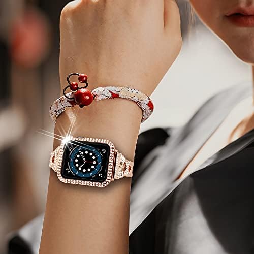 Rosaui za trake Apple Watch sa kućištem 38 mm 40 mm 44 mm 42 mm SE serija 6 5 4 3 2 1, Ženske djevojke Bling Crystal Diamond