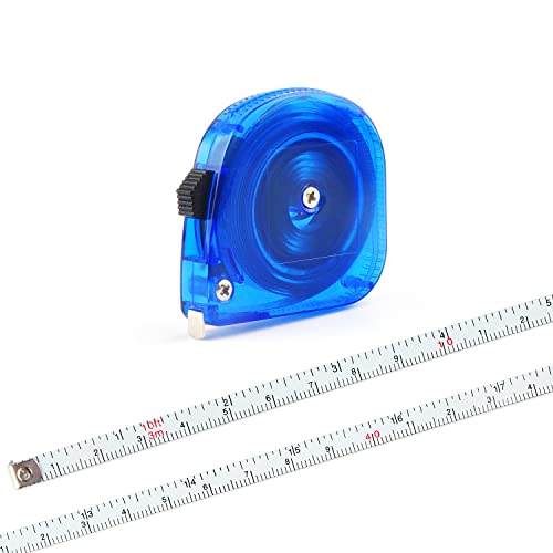 Mini čelična mjerna traka duga 10 stopa 3 m s plavim prozirnim plastičnim kućištem, dvostruka ljestvica, uvlačiva ručna brava