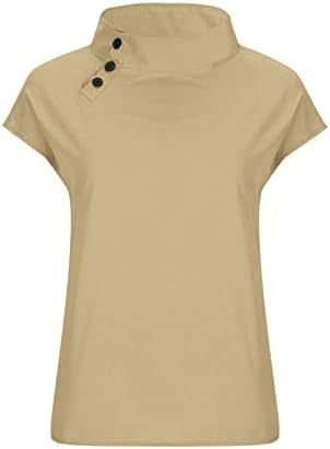Ljetna lanena košulja za žene elegantni retro gumb dolje bluze vrhovi ruganja vrat tunika vrhovi solidne boje labave bluze
