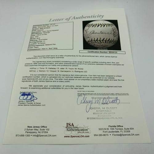 Derek Jeter Mariano Rivera 2002 All Star Game Team potpisao je bejzbol JSA CoA - Autografirani bejzbol