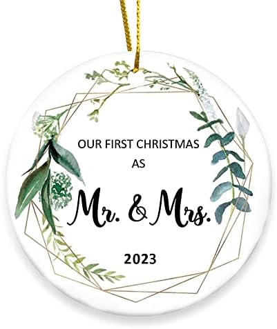 Naš prvi božićni ukras za mladence 2023. godine kao gospodin i gospođa mladenci jedinstveni Darovi za prvi svadbeni tuš za