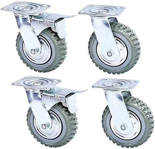 Hlmoptimo 6-inčni okretni kotačići kotačići kotačići kotači za gumene kotače protiv klizača Kotači za okretni kotači 4 pakiranja
