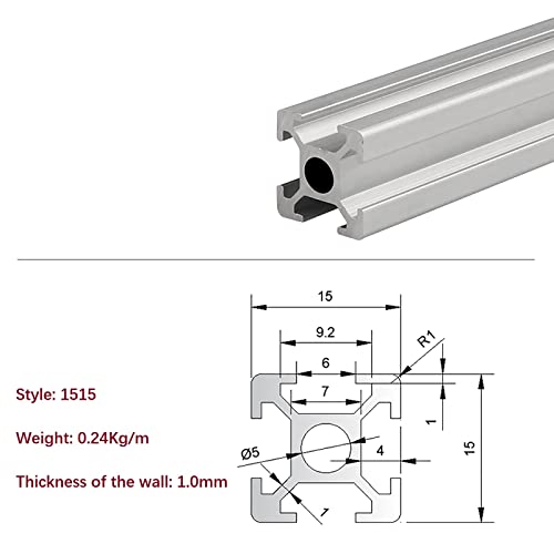 4 pakiranja aluminijskog ekstruzijskog profila 1515 duljina 9,45 inča / 240 mm srebrna, 15 mm 15 mm 15 serija europski standardni