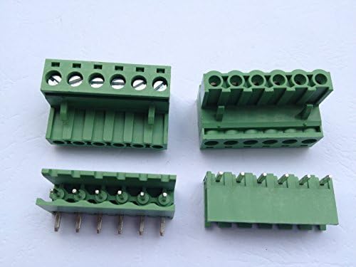 40 PCS kut 6 pin/put 5,08 mm priključak priključka priključka za priključak zelena boja s kutnim pin