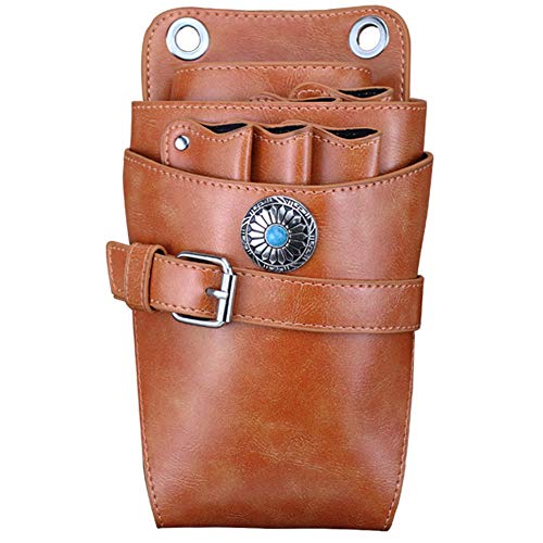 Prava kožna frizerski stilist kožni kožnik torbica za torbicu s remenom za frizure škare škare i držač struka torbe, smeđa