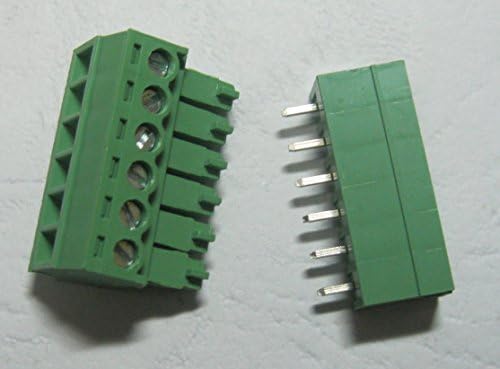 15 PCS-a ravnomjerni 6pin/način nagiba 3,81 mm priključak za priključak priključka za priključak zelena boja s pin